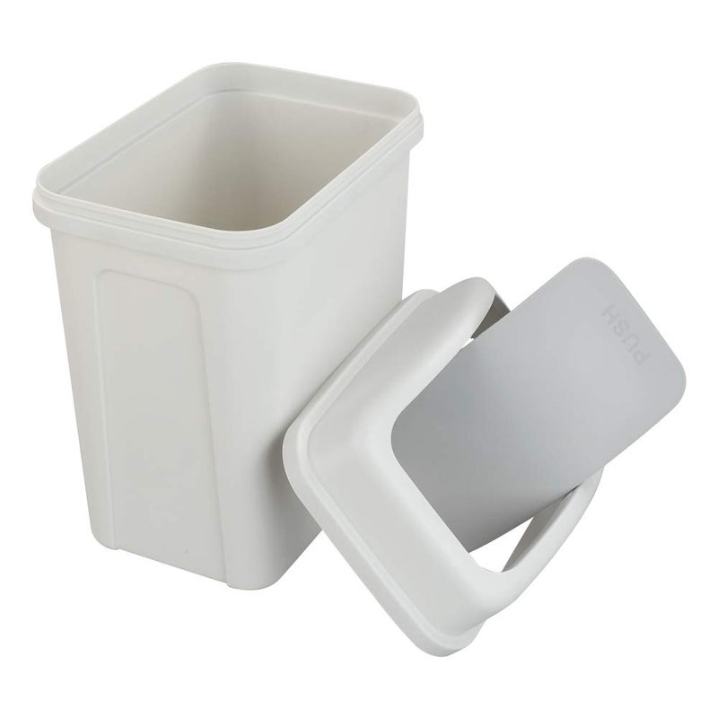 Asking 1.8 Gallon Small Trash Can with Swing-top Lid, Plastic Garbage Bin, Grey - Image 3
